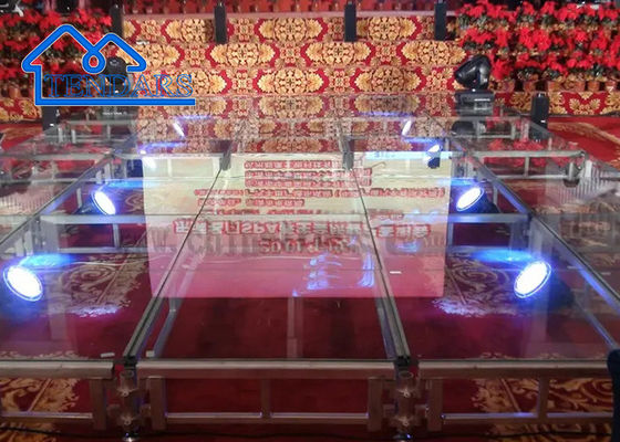 kupować Niestandardowa podłoga Led Tempered Glass Magnetic Light Ślubna impreza Pixel Led Dance Stage Truss produkcja online