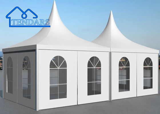kupować Szybkie montaż 6x6m Aluminiowy namiot pagody 6061/T6 ramka aluminiowa elegancki biały PVC dla VIP święta produkcja online