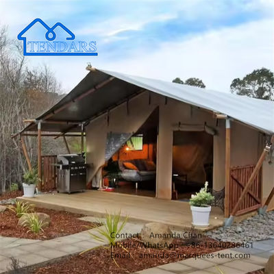 kupować Fabryka Beżowa Safari Glamping Canvas Lodge namiot z modułem łazienkowym produkcja online
