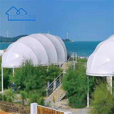 kupować Luxury Beach Waterproof Glamping Tent PVDF Stały namiot Hotel namiot zewnętrzny online manufacture