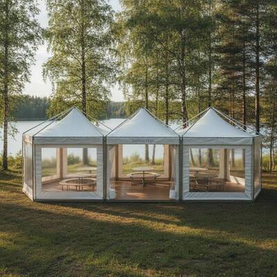 kupować Skandynawski projekt Modularny namiot na imprezy Marquee wszechstronny lekki ramka aluminiowa dla szwedzkich uroczystości produkcja online