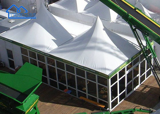 Wysokiej jakości Aluminiowy Windproof Fireproof Outdoor High Peak Glass Wall Pagoda Tent