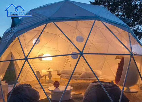 Biały zielony namiot hotelowy, geodezyjne namioty kopułowe wodoodporne Eco namioty cena