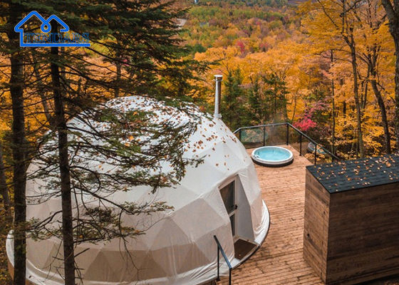 6061/T6 Aluminiowy ramy 5m Dia Glamping Hotel namiot PVC płótno podwójna warstwa dla Eco Lodges