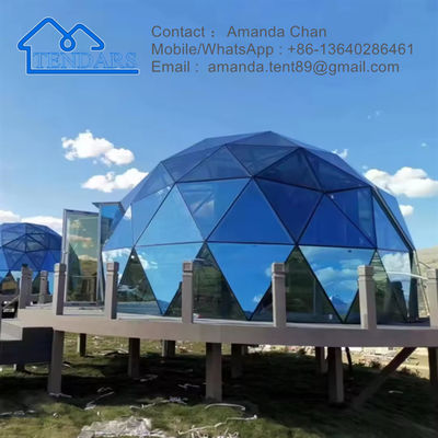 Odporny na promieniowanie UV komercyjny kopuł geodezyjny, jasny dach, szklany namiot igloo, do glampowania i hotelowego kurortu
