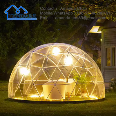 Zimowy przejrzysty dowód geodezyjny kempingowy okrągły namiot kopułowy na wydarzenie glamping