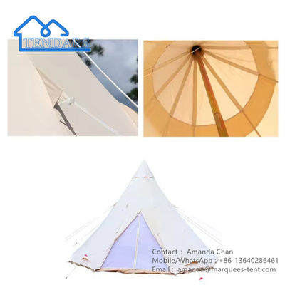 Luxury Glamping Waterproof Cotton Hotel Tent z wentylacją