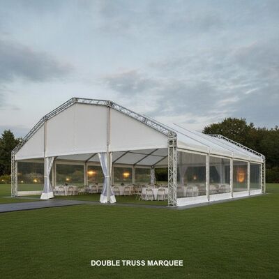 Reinforced Double Truss Heavy Duty Party Marquee Tent with 850gsm PVC Roof and 15m Clear Span