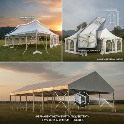 12x30m ABS Solid Wall G Series A-Frame A-Frame Marquee Party Tent Waterproof Abs Hard Wall Panels Fashion Show Runway