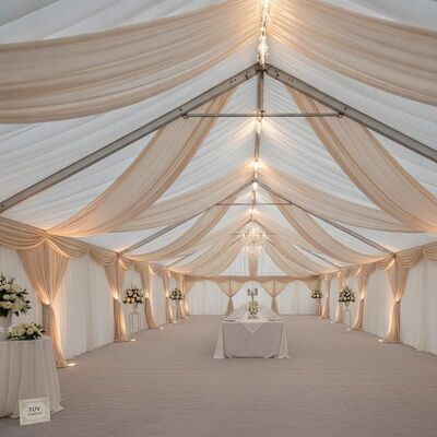 Luxury TUV Certified Aluminium Party Marquee Tent Wnętrze zasłony dla Holandii Premium Wydarzenia weselne