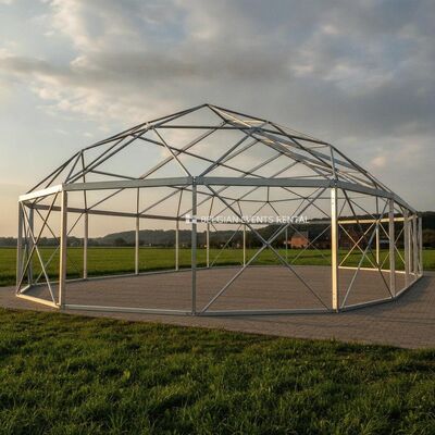 Wielosezonowy aluminiowy namiot imprezowy z ramą klimatyczną do wynajmu belgijskich imprez całorocznych