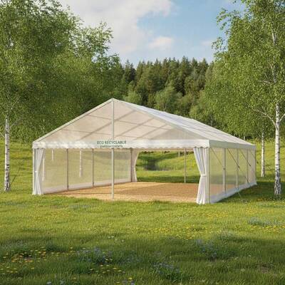 Ekologiczny, zrównoważony namiot imprezowy nadający się do recyklingu Wodoodporna tkanina PCV na szwedzkie zielone imprezy plenerowe