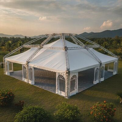 Ciężki obowiązek namiot party Marquee Aluminiowy ramy struktury tkaniny PVC dla Malezji Outdoor Festiwal wydarzenia